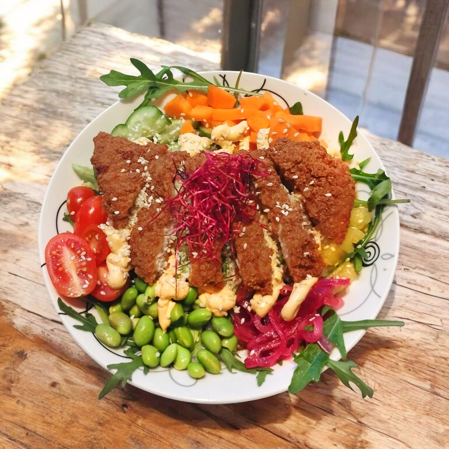 Pokébowls med kylling.
