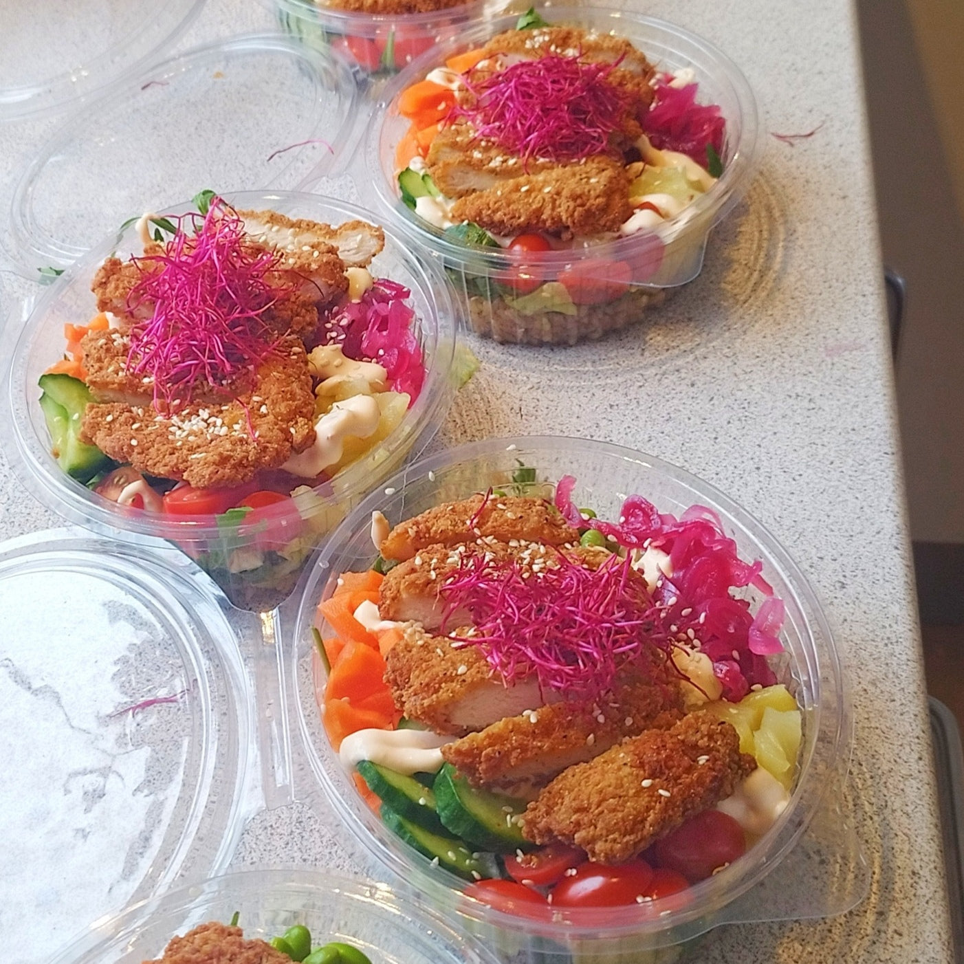 Pokébowls med kylling.